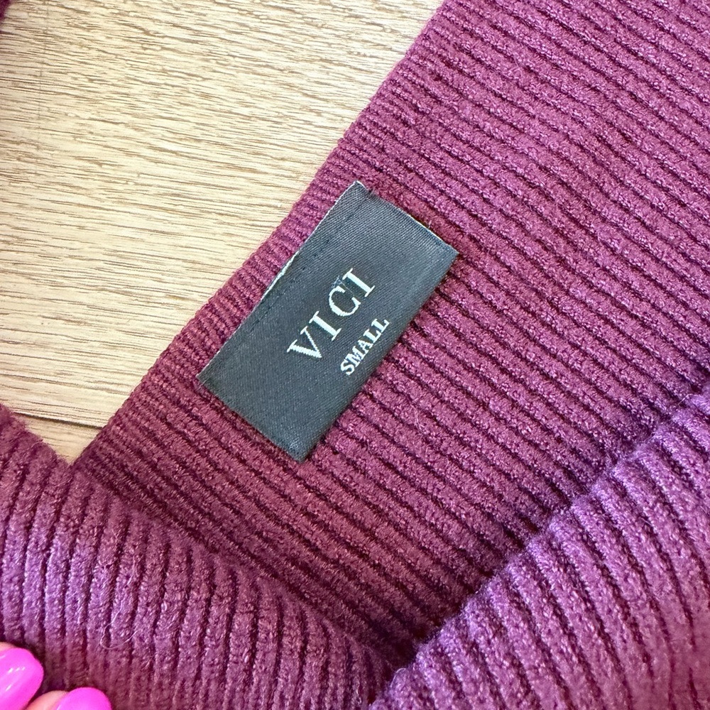 Vici Purple Ribbed Knit Sweater - Picture 5 of 5